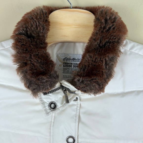 Eddie Bauer Women’s Goose Down puffer jacket with removable fur collar XL - Picture 4 of 14